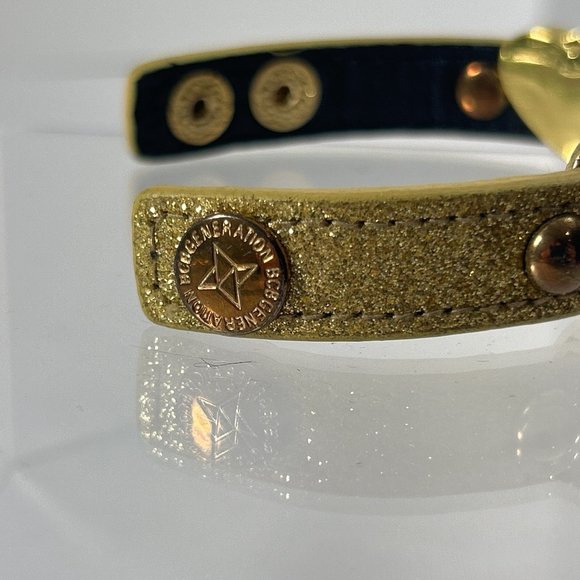 BCBG Generation Gold Tone Sweet Bracelet Slide Glitter Gangsta Mob Wife Cuff wit - Picture 7 of 8